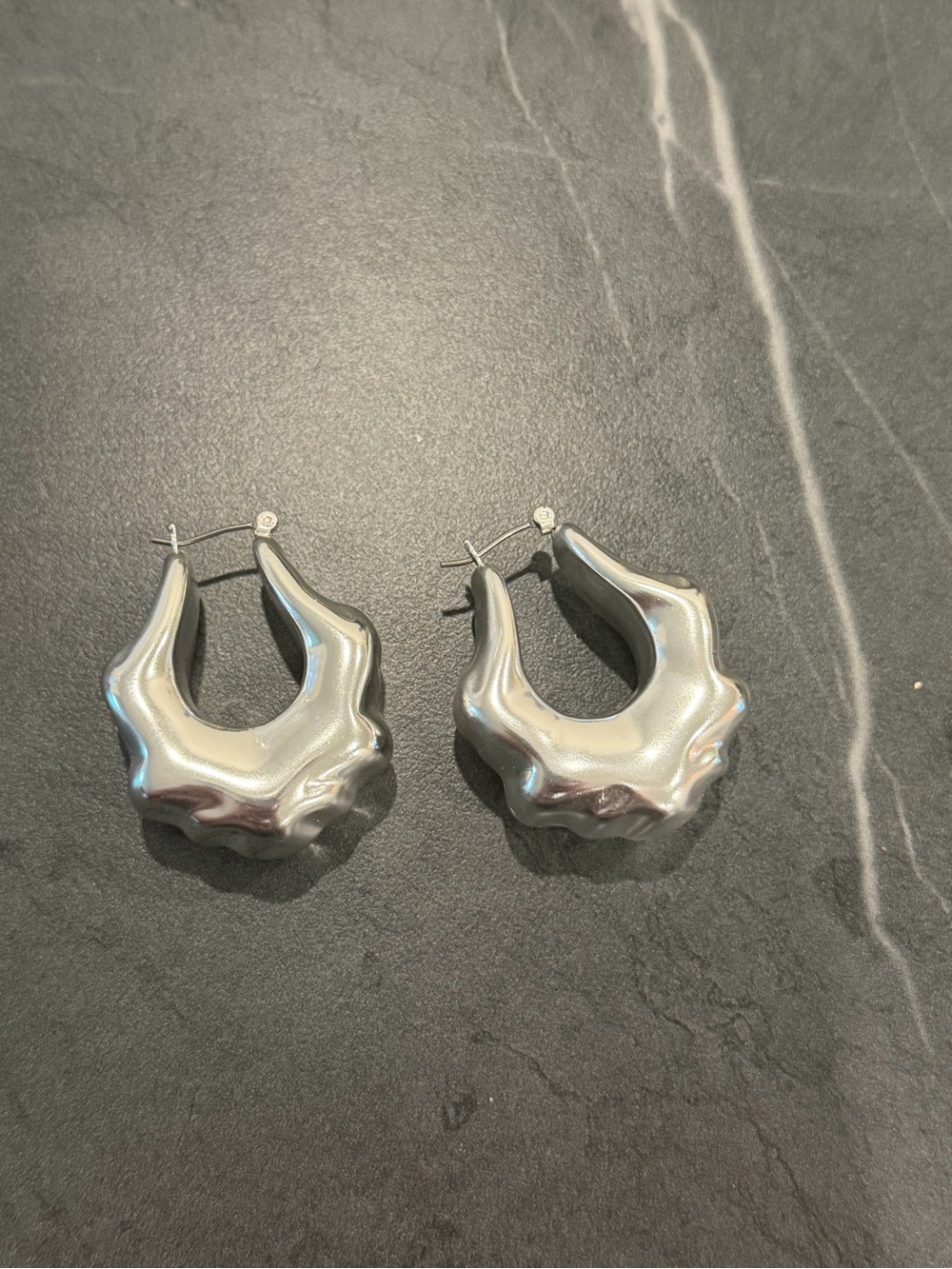 J Crew Silver Statement Earrings
